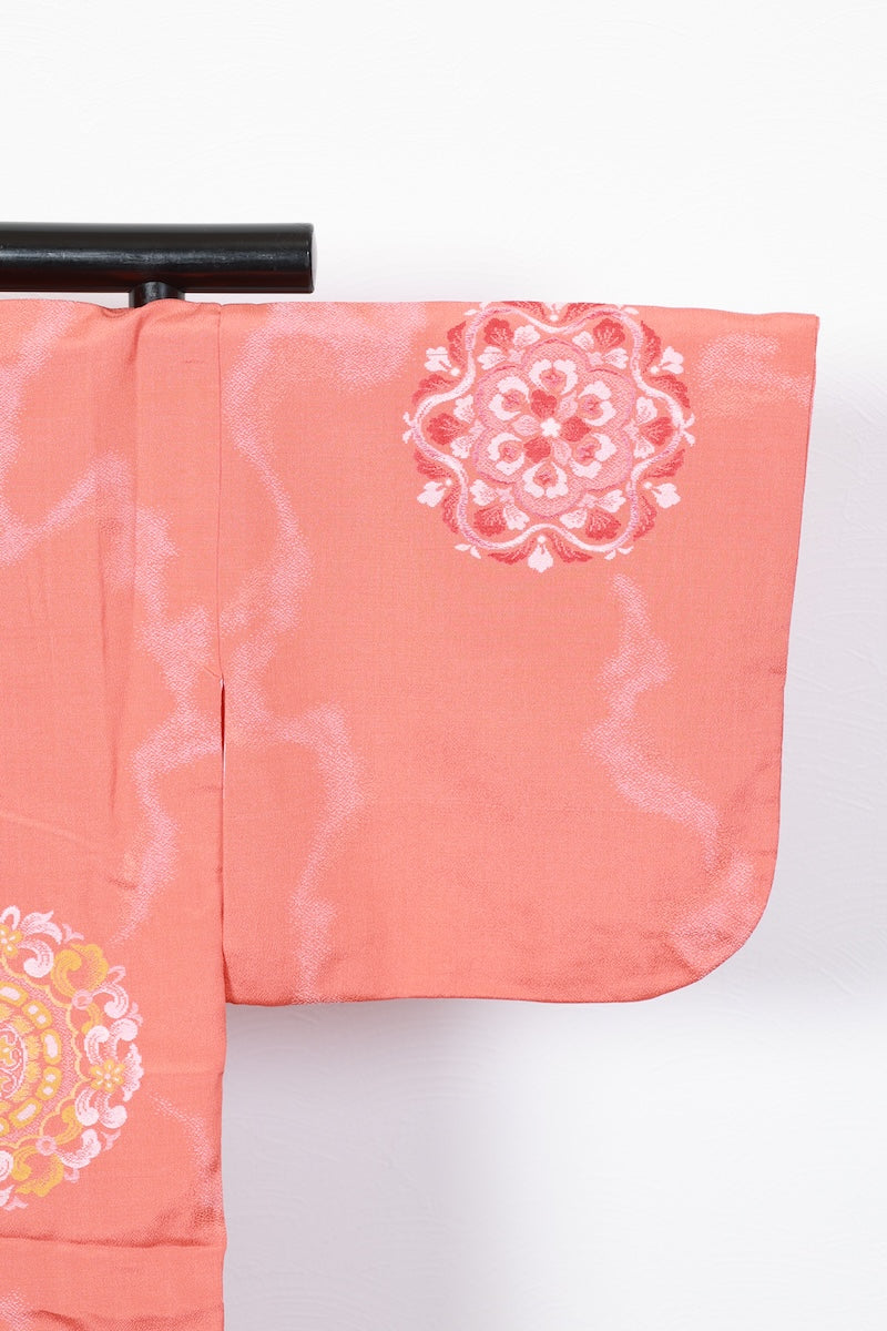 Baby girl Japanese kimono used <Hitotsumi> silk 100% /B53