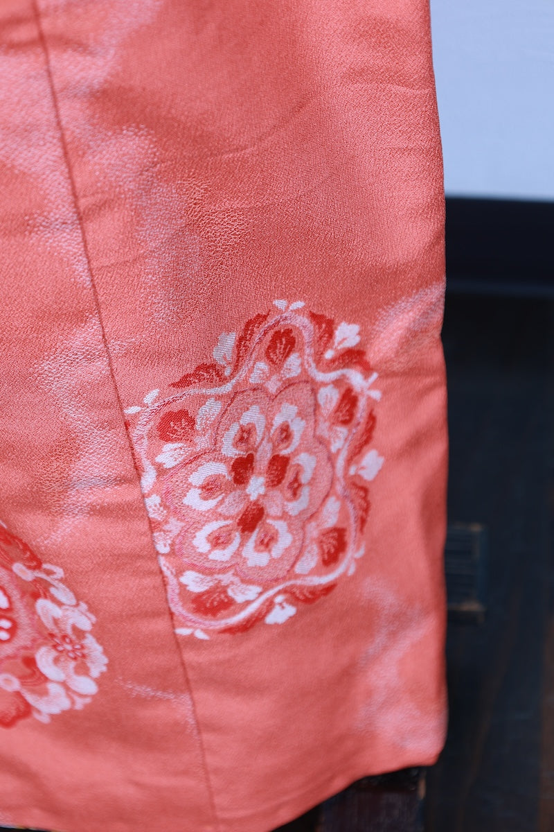 Baby girl Japanese kimono used <Hitotsumi> silk 100% /B53