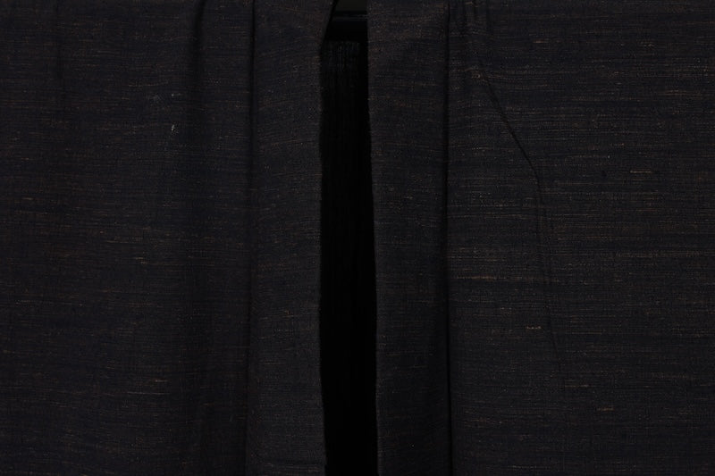 Men's kimono tsumugi brown black Hand-woven pre-owned /R597