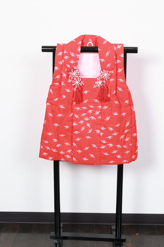 Kids girl Japanese kimono used <Mitsumi,Hihu 2peace set> polyester /B52