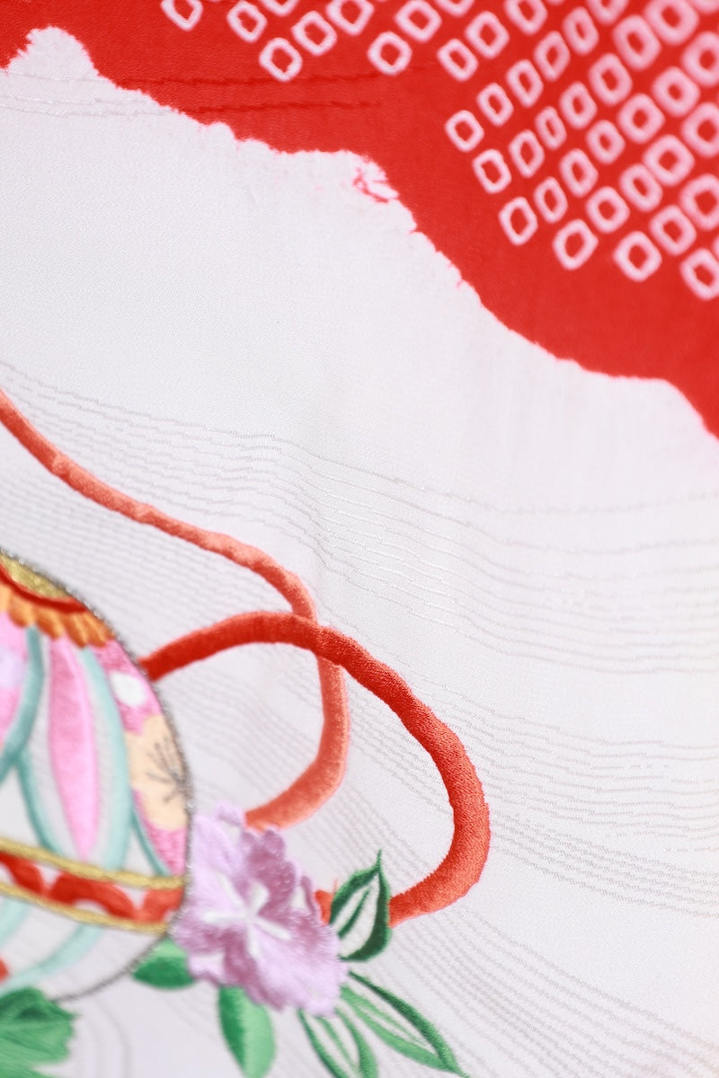 Baby girl Japanese kimono used <Hitotsumi> silk 100% /B50