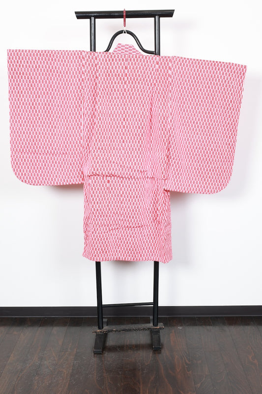 Baby girl Japanese kimono used <Hitotsumi> polyester /B49