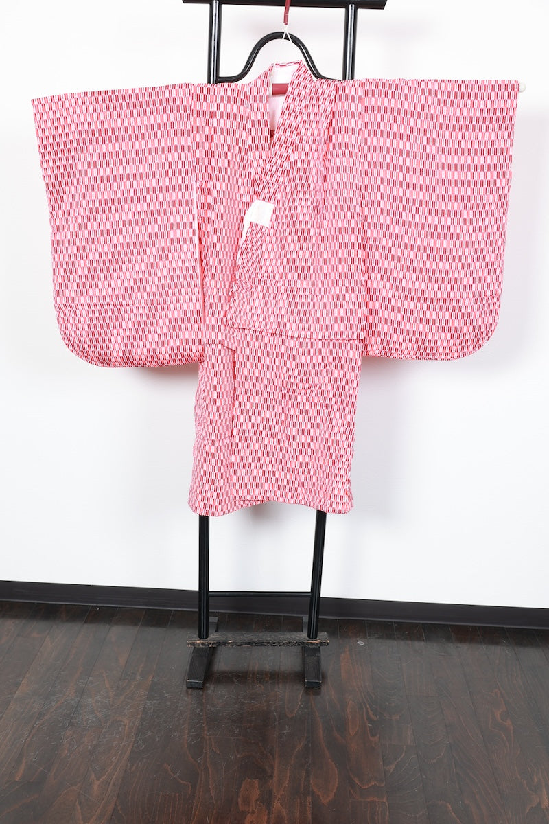 Baby girl Japanese kimono used <Hitotsumi> polyester /B49