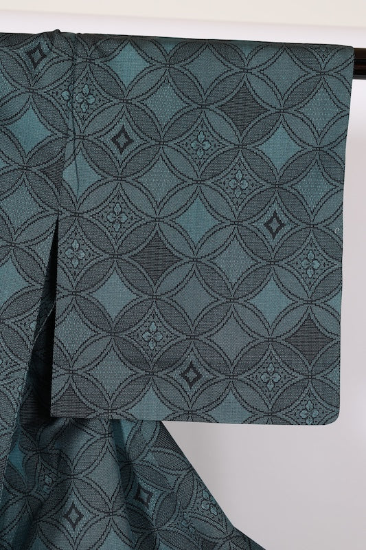 Japanease kimono used(tsumugi)sizeM silk100%/A445