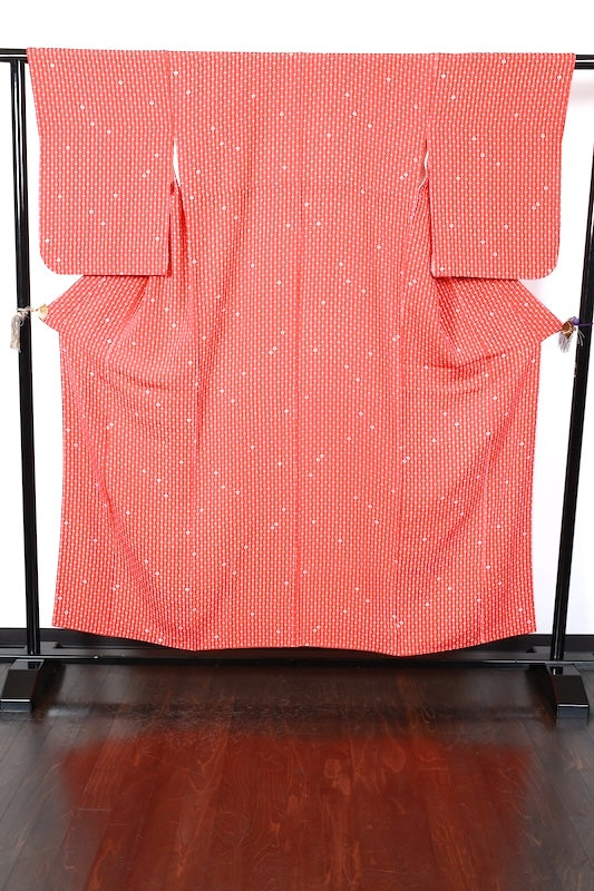 Japanese kimono used <Komon> Msize silk 100% /T111