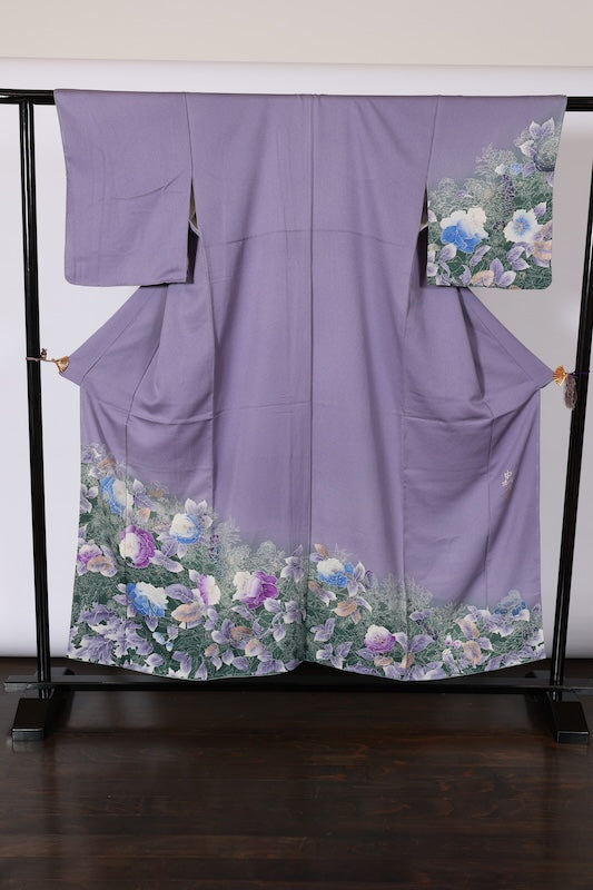 Japanease kimono used(Houmongi) L-size 100% silk /A497