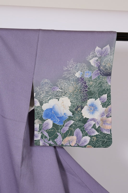 Japanease kimono used(Houmongi) L-size 100% silk /A497