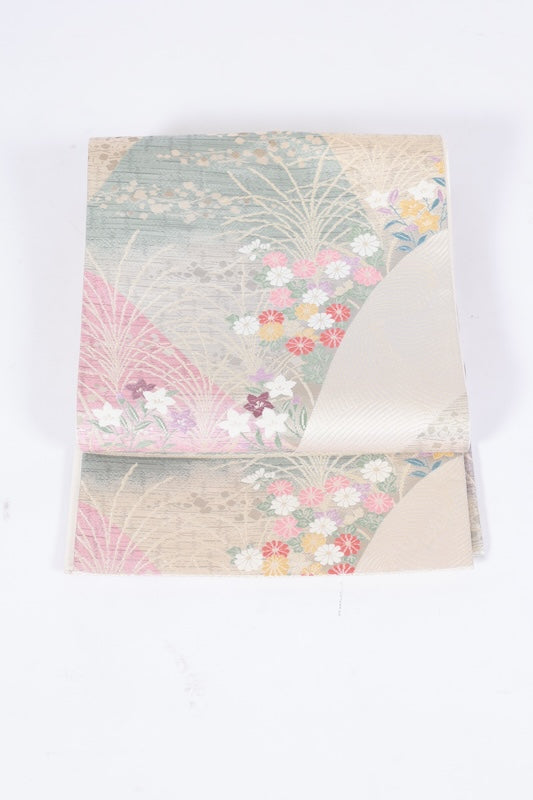 Japanese used sash belt (Fukuro-obi) 100% silk /B1171