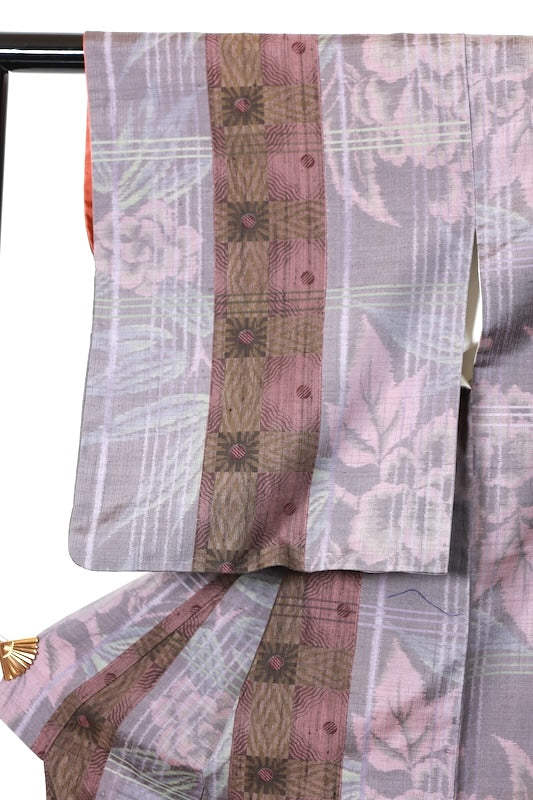 Japanese kimono used <houmongi> Msize silk 100% /T116