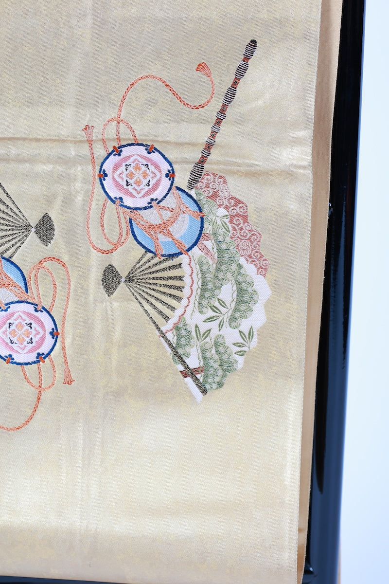 Japanese used sash belt (Fukuro-obi) 100% silk /B1167