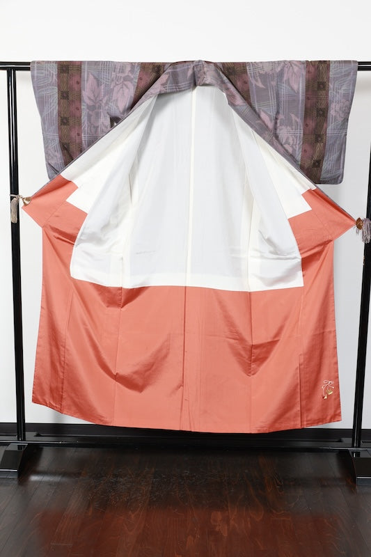 Japanese kimono used <houmongi> Msize silk 100% /T116