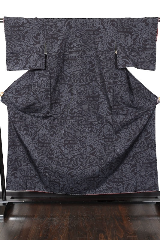 Japanese kimono used <houmongi> Msize silk 100% /T118