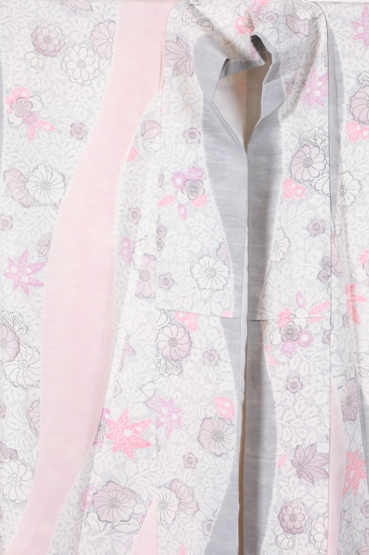 Japanese kimono used <Tsumugi> Lsize silk 100% /T120