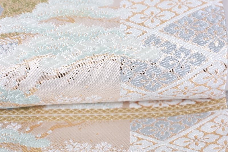 Japanese used sash belt (hukuro-obi) 100% silk /B1158