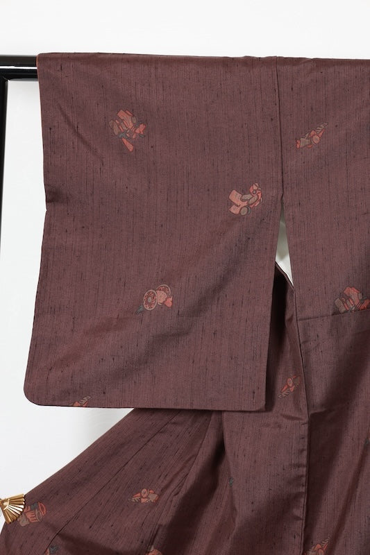 Japanese kimono used <Tsumigi> Msize silk 100% /T123