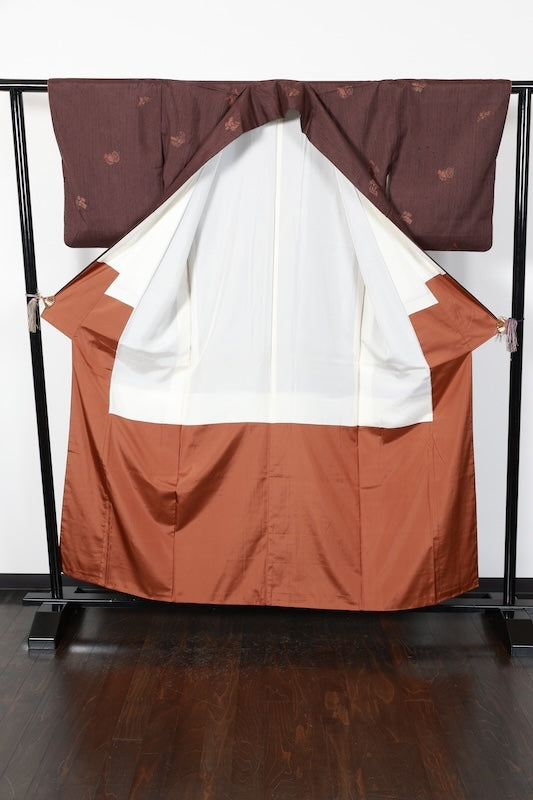 Japanese kimono used <Tsumigi> Msize silk 100% /T123