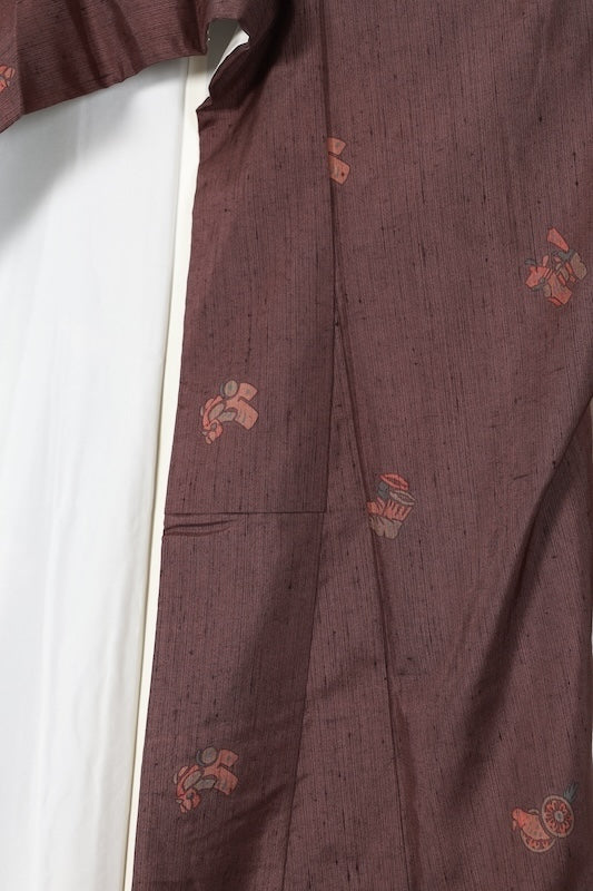 Japanese kimono used <Tsumigi> Msize silk 100% /T123
