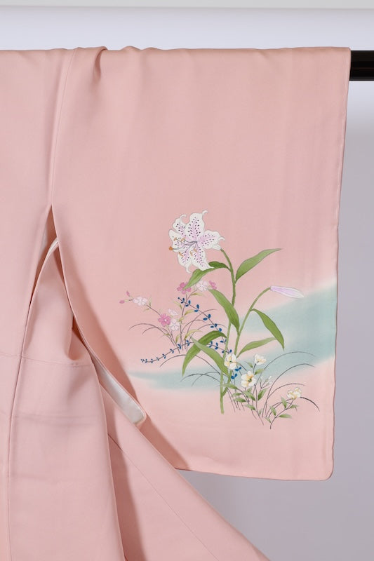 Japanease kimono New(Houmongi) L-size 100% silk /A502