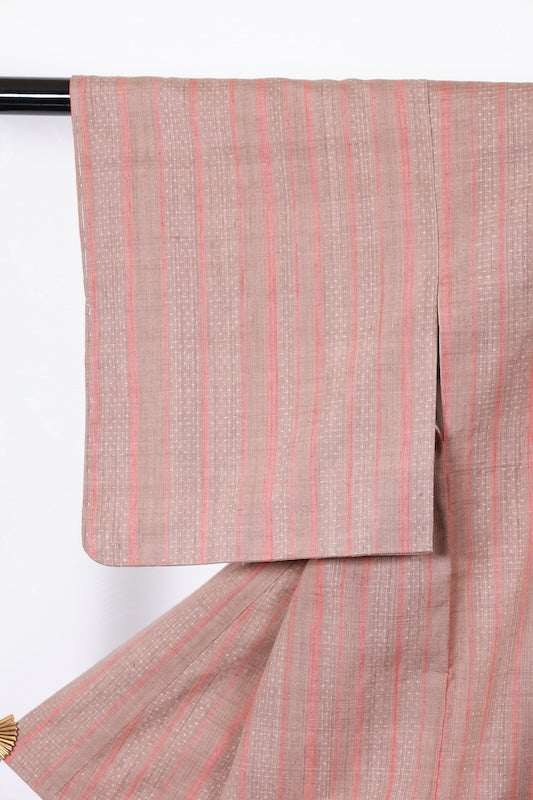 Japanese kimono used <Tsumugi> Msize silk 100% /T125