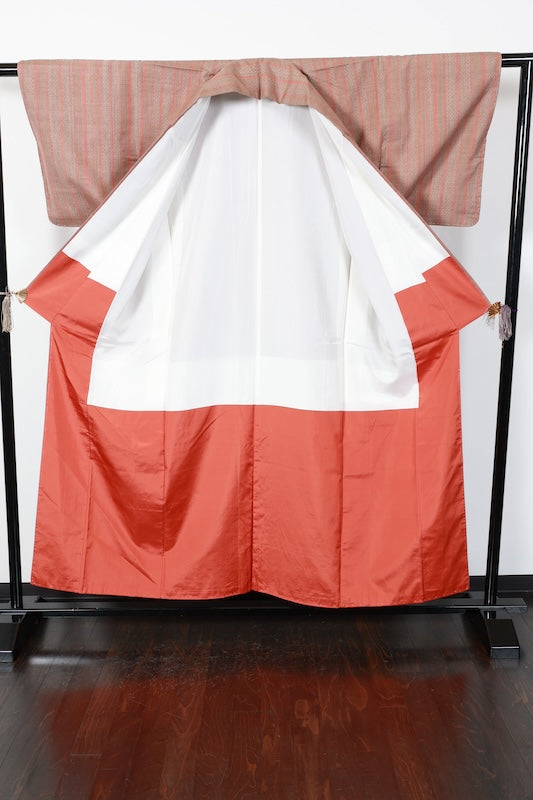 Japanese kimono used <Tsumugi> Msize silk 100% /T125