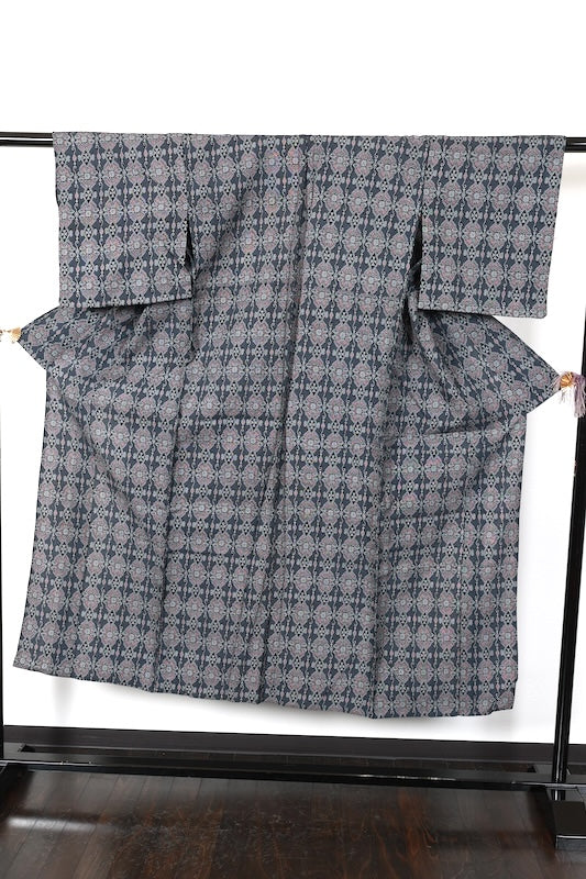 Japanese kimono used <Komon> Ssize silk wool /T126