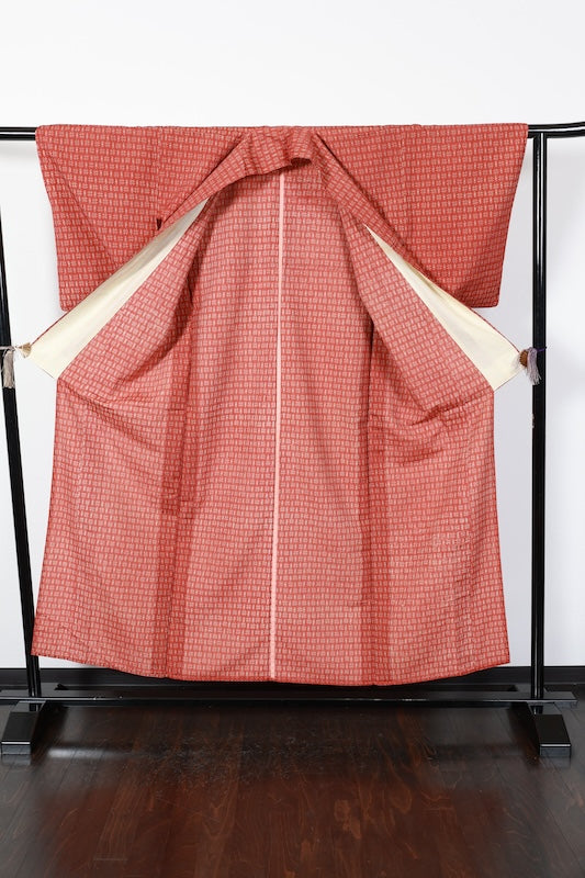 Japanese kimono used <Tsumugi> Msize silk 100% /T127