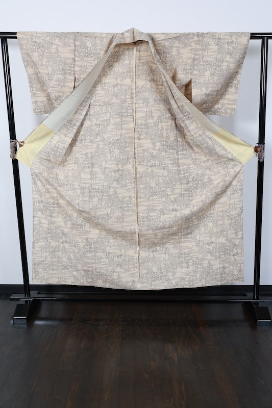Japanese kimono used <Tsumugi> Msize silk 100% /T128