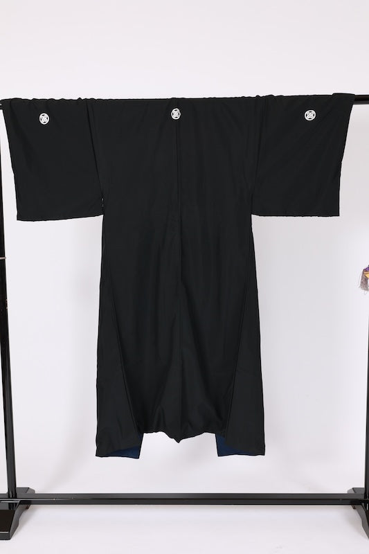 Men's Japanese kimono,haori 2 piece set used S-size polyester /B1179