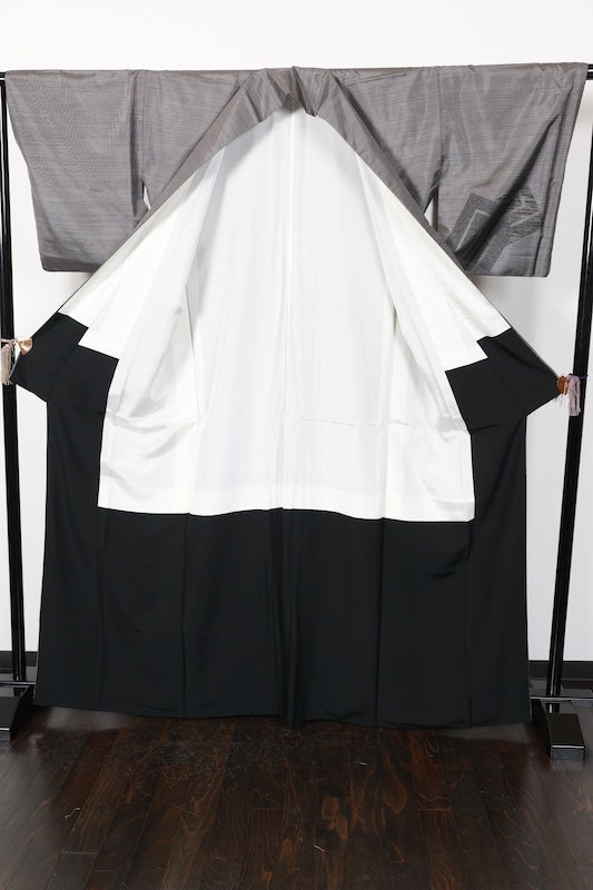 Japanese kimono used <Tsukesage> Lsize silk 100% /T138