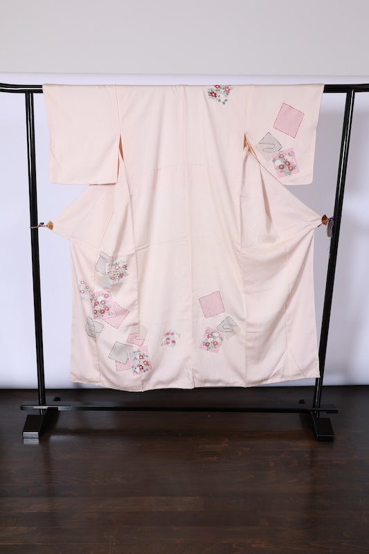 Japanease kimono used(Houmongi) S-size 100% silk /A482