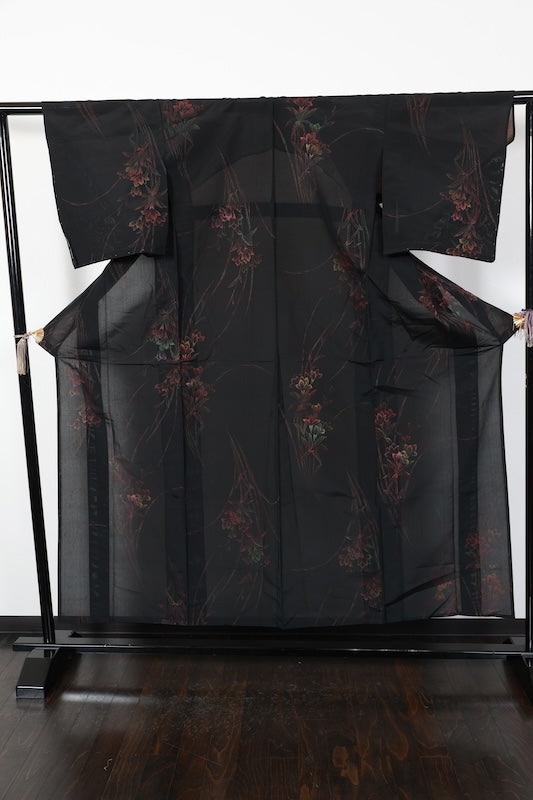 Japanese kimono used summer <Komon> Msize silk 100% /T140