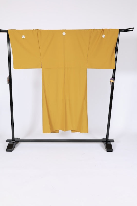 Men's Japanese kimono.haori,nagazyuban 3 piece set used L-size polyester /B1181