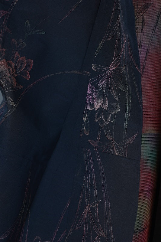 Japanese kimono used summer <Komon> Msize silk 100% /T140