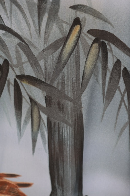 Men's Japanese kimono.haori,nagazyuban 3 piece set used L-size polyester /B1181