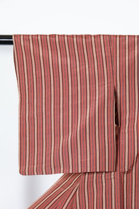 Japanese kimono used <Tsumugi> Msize silk 100% /T141