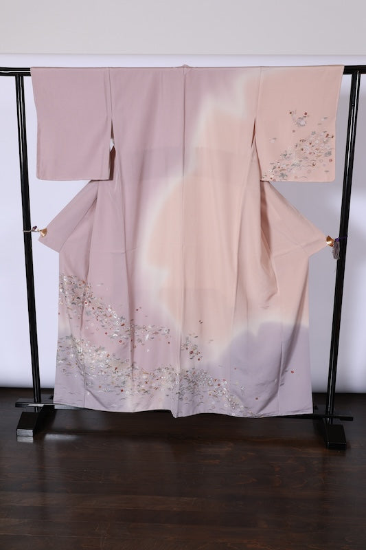 Japanease kimono used(houmngi)SizeL silk /A455