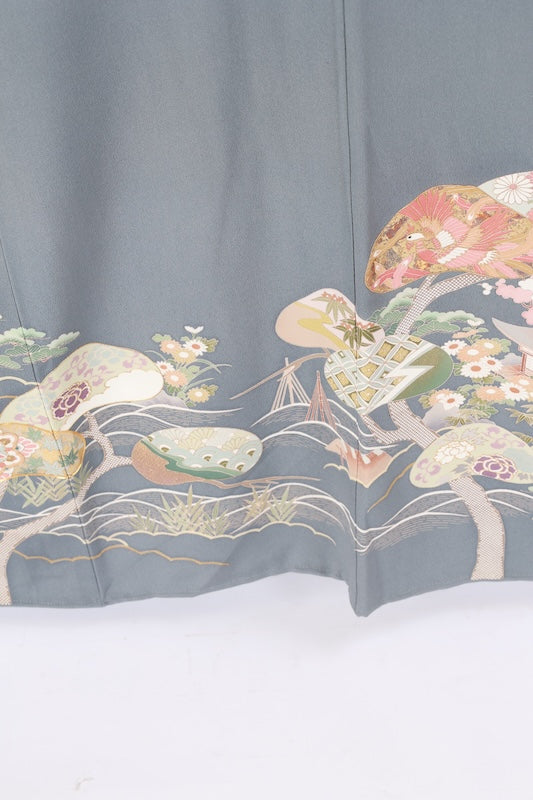 Japanese kimono New (Irotome) L-size 100% silk / A032