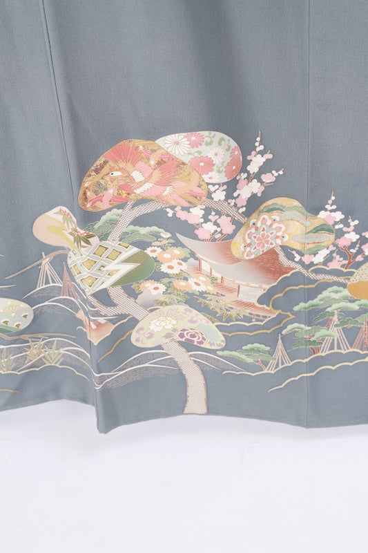 Japanese kimono New (Irotome) L-size 100% silk / A032