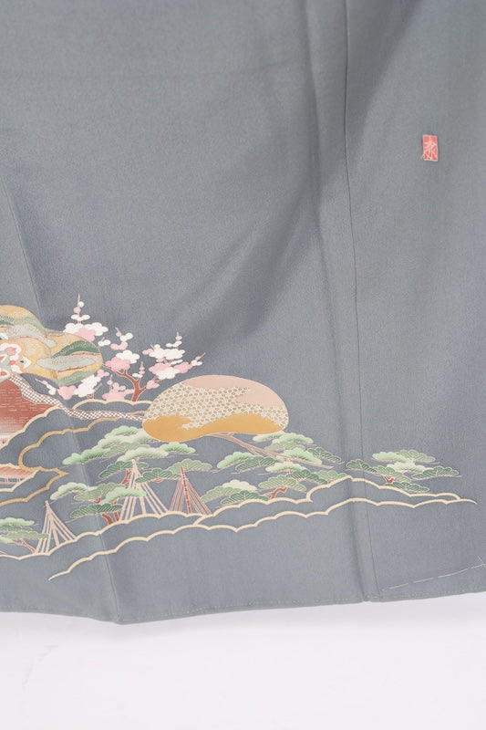 Japanese kimono New (Irotome) L-size 100% silk / A032