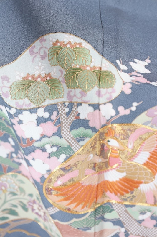 Japanese kimono New (Irotome) L-size 100% silk / A032
