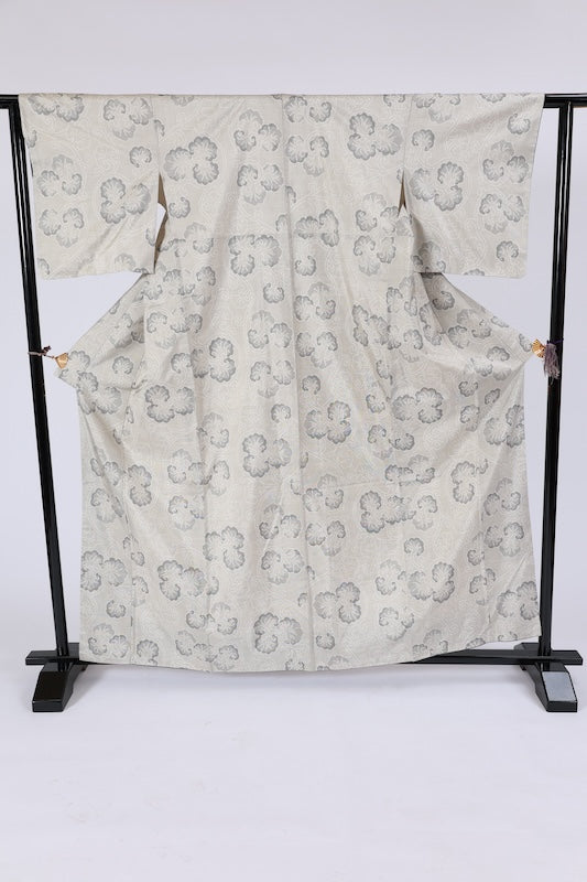 New Japanese kimono (tsumugi) L Size 100%silk/A037