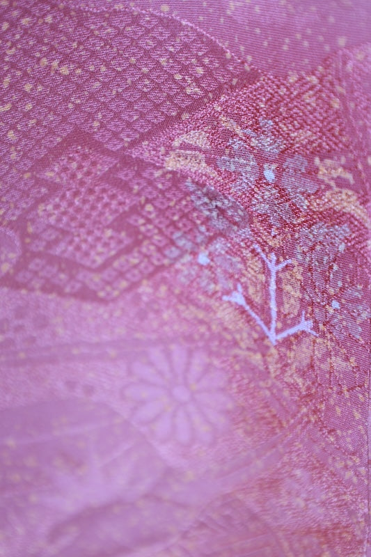 Japanese kimono Coat (Michiyuki) M-size 100% silk / B1200