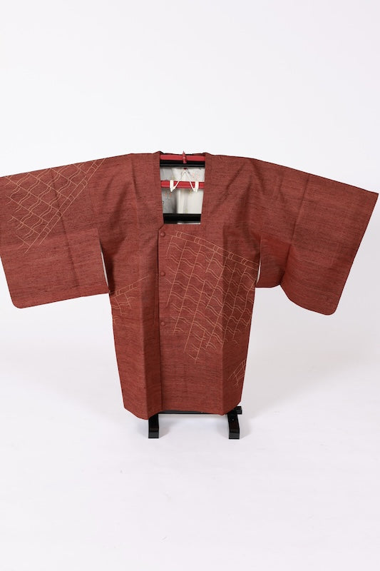 Japanese kimono Coat (Michiyuki) M-size 100% silk / B1196