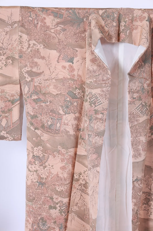 Japanese kimono used <Komon> Msize silk 100% /B1192