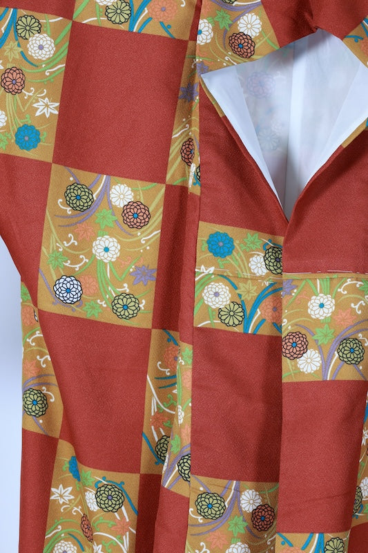 Japanese kimono Unused New <Komon> Lsize polyester /B1213