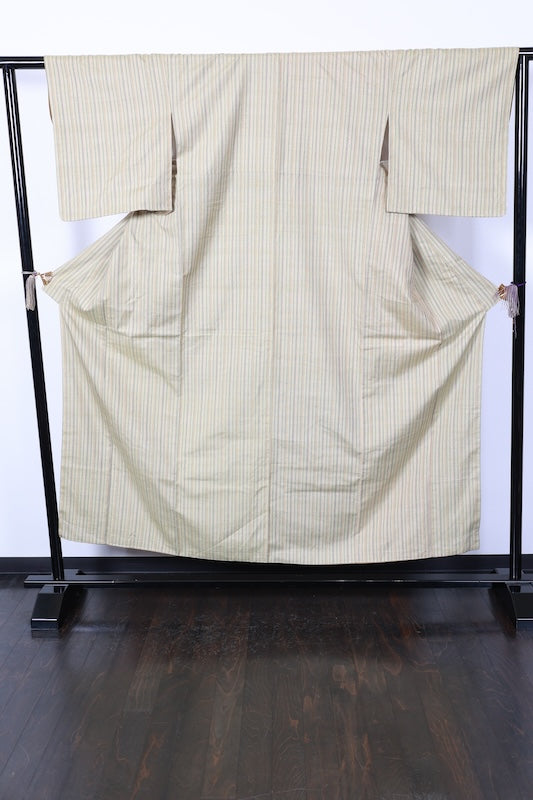 New Unused Japanese kimono <Tsumugi> Msize silk 100% /T203