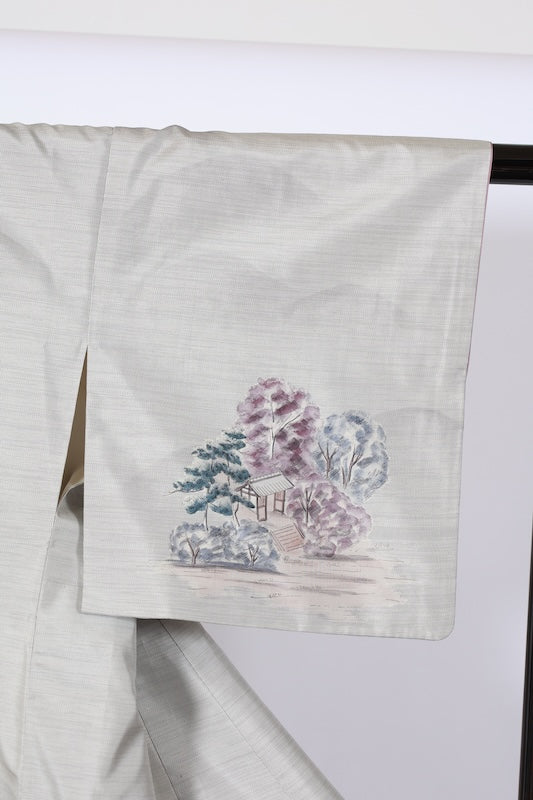 Japanease kimono used(Houmongi) M-size 100% silk /A452