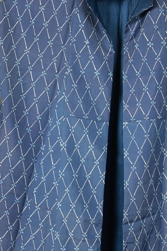 Japanese kimono used <Komon> Lsize silk 100% /T177