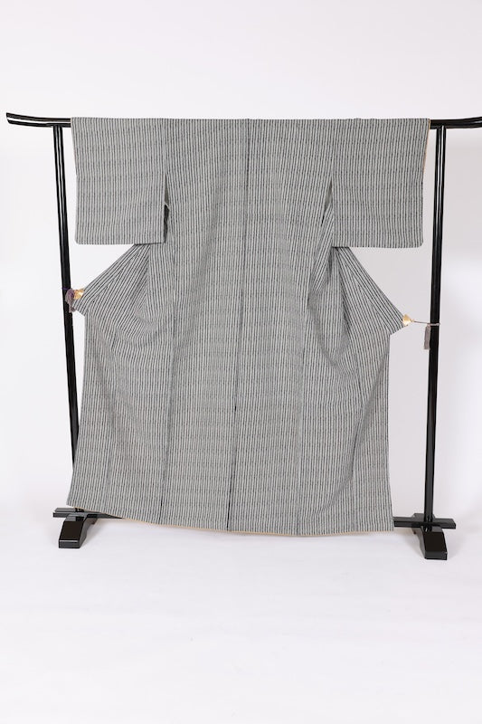 Japanese kimono used <Komon> Lsize polyester /B1205