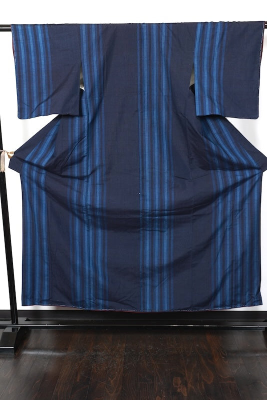 Japanese kimono used <Tsumugi> Msize silk 100% /T183